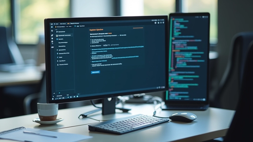 System update notification displayed on computer screen showing software security patch installation process