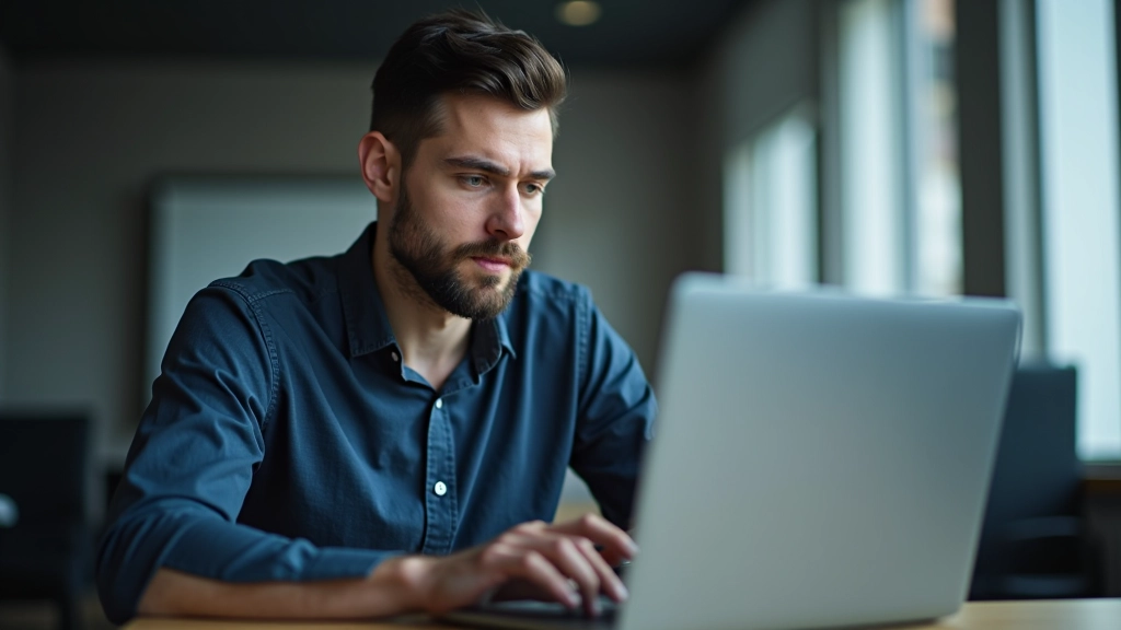 Professional working on secure device